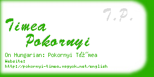 timea pokornyi business card